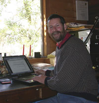 Michael at his desk